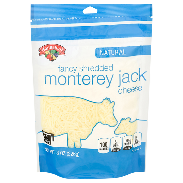 Hannaford Natural Fancy Shredded Monterey Jack Cheese