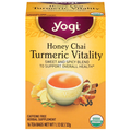 Yogi Organic Caffeine Free Honey Chai Turmeric Vitality Herbal Tea Bags