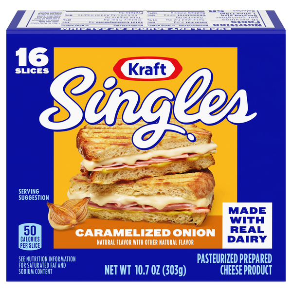 Kraft Singles Caramelized Onion Cheese Product Slices - 16 ct