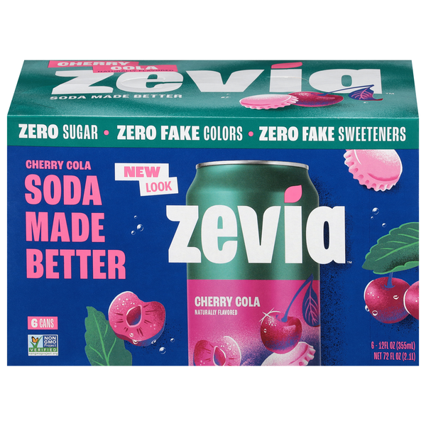 Zevia Zero Sugar Cherry Cola Soda - 6 pk
