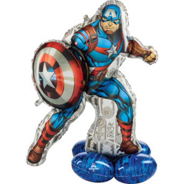 AirLoonz Captain America 48 Inch Decorative Air-Filled Balloon