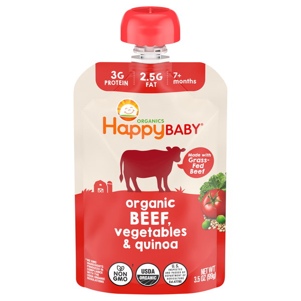 Happy Baby Organics 3 Baby Food Beef Vegetable & Quinoa Stew