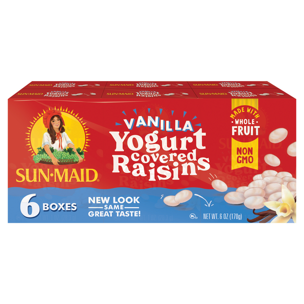 Sun-Maid Vanilla Yogurt Covered Raisins Boxes - 6 ct