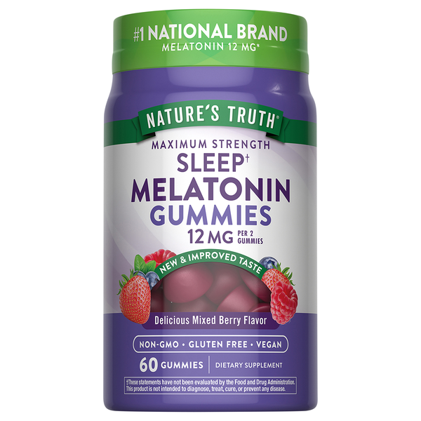 Nature's Truth Mixed Berry Flavor Melatonin 12 mg Gummies