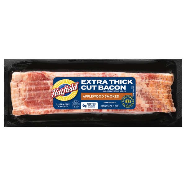 Hatfield Applewood Smoked Extra Thick Cut Bacon Sliced
