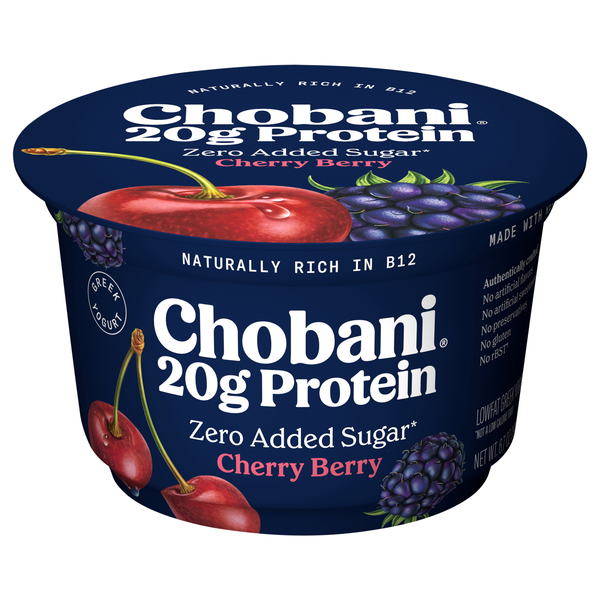 Chobani 20g Protein Lowfat Cherry Berry Greek Yogurt Cup