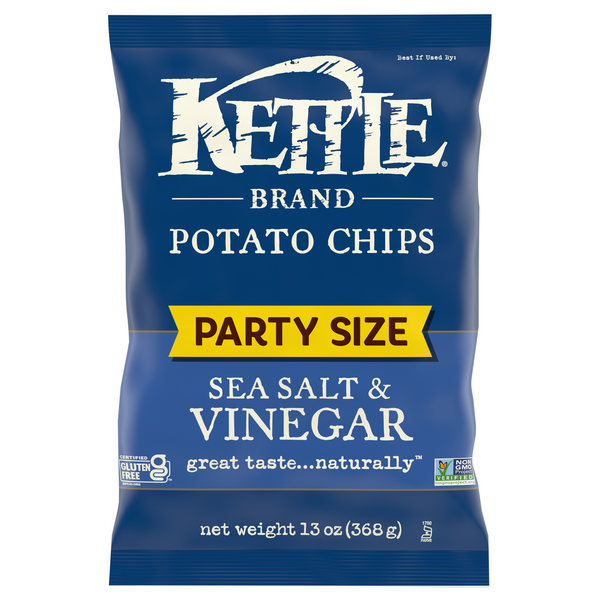 Kettle Brand Gluten Free Sea Salt & Vinegar Potato Chips Party Size