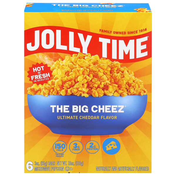 Jolly Time Microwave Popcorn The Big Cheez Ultimate Cheddar - 6 ct