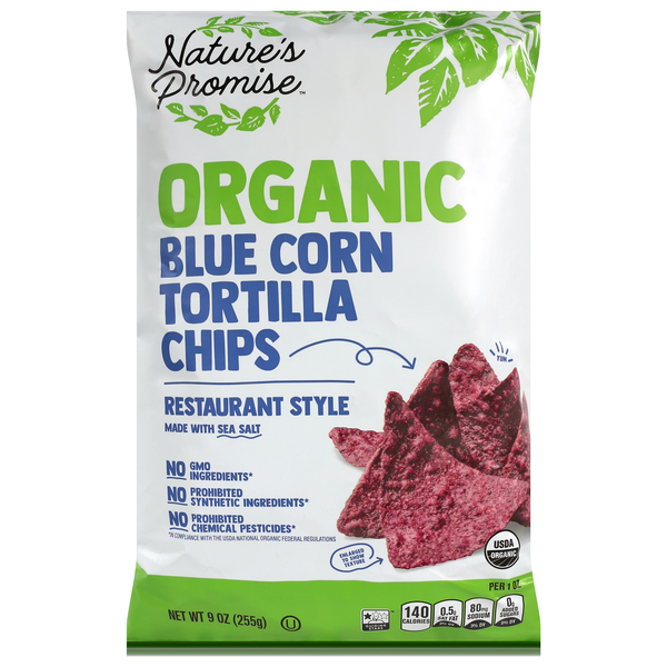 Nature's Promise Organic Restaurant Style Blue Corn Tortilla Chips