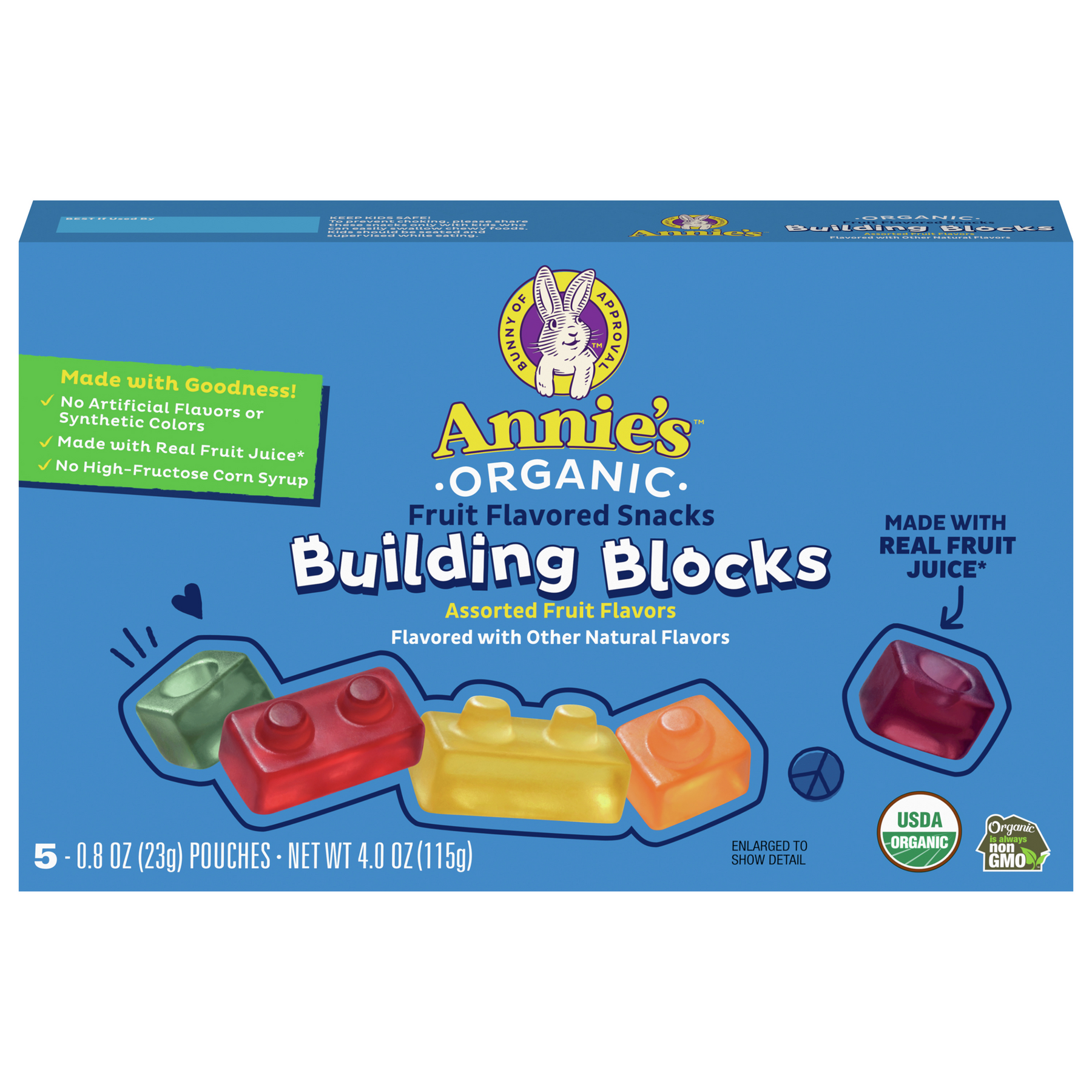Annie's Annies Building Blocks Fruit Flavored Snacks Organic - 5 ct