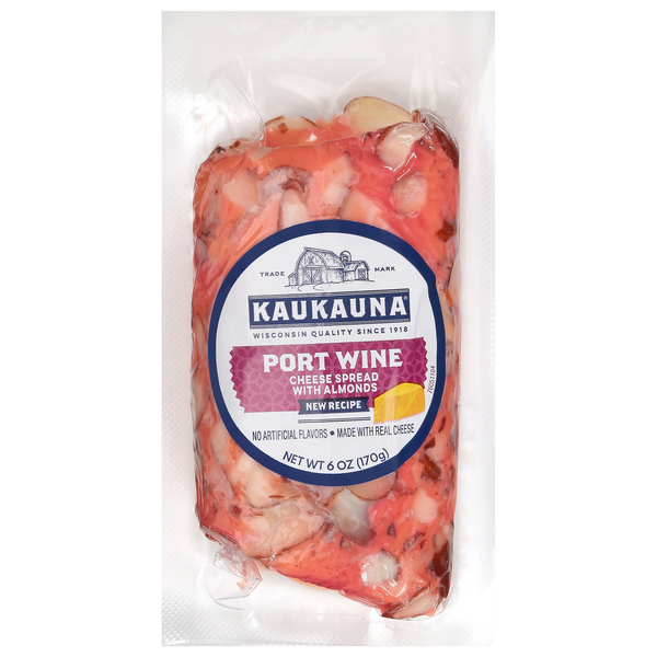 Kaukauna Port Wine Spreadable Cheese Log with Almonds