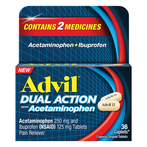Advil Dual Action Acetaminophen + Ibuprofen Pain Relief Caplets
