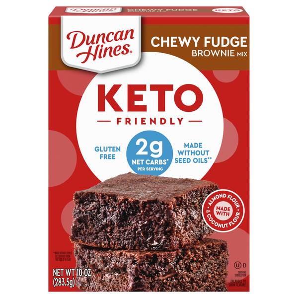 Duncan Hines Keto Friendly Gluten Free Chewy Fudge Brownie Mix