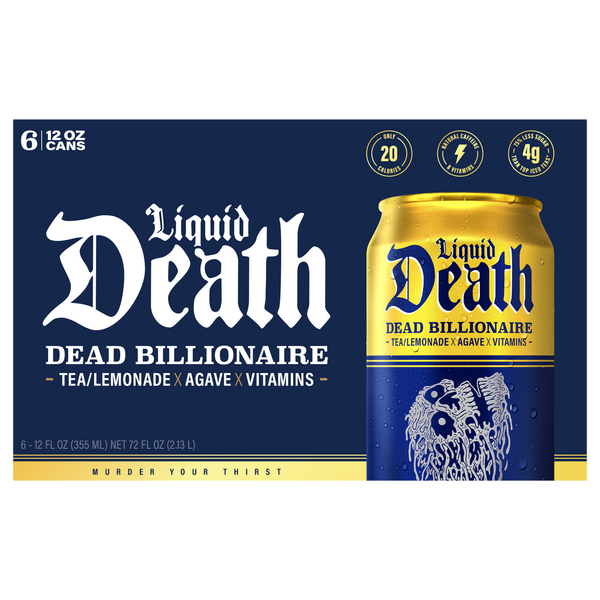 Liquid Death Dead Billionaire Tea/Lemonade - 6 pk