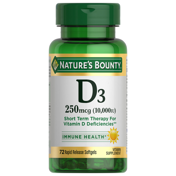 Nature's Bounty D3-10000IU Vitamin Supplement Softgels