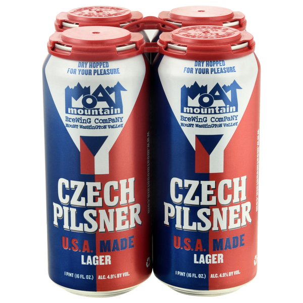 Moat Mountain Brewing Company Czech Pilsner Lager Beer - 4 pk