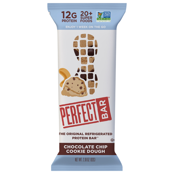 Perfect Bar Chocolate Chip Cookie Dough Protein Bar Refrigerated