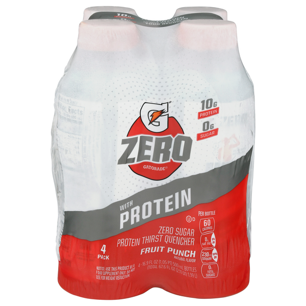 Save on Gatorade Zero Protein Thirst Quencher Fruit Punch 4 pk Order Online Delivery GIANT