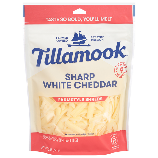 Save on Tillamook Farmstyle Shredded Sharp White Cheddar Cheese Order