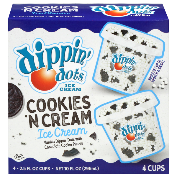 Dippin' Dots Cookies 'N Cream Ice Cream - 4 ct