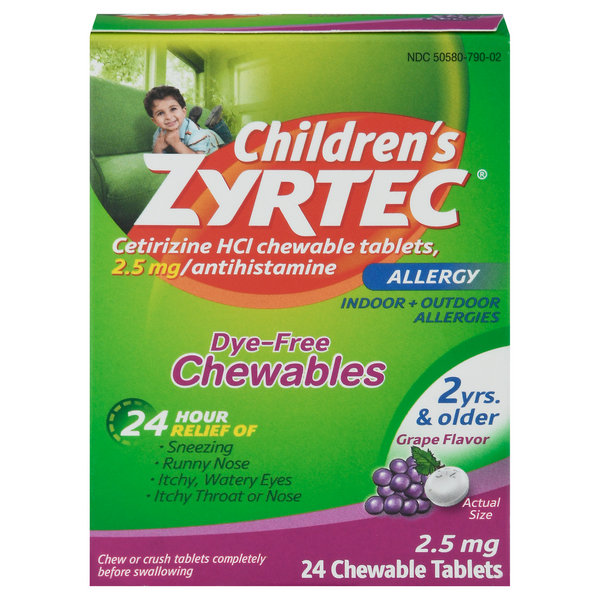 Save on Zyrtec Children's Allergy Relief Chewable Tablets Grape Flavor