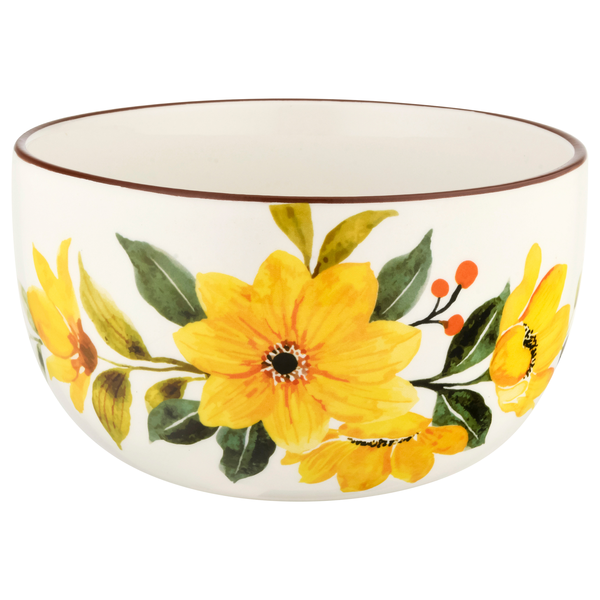 Smart Living Autumn Single Serve Bowl Yellow Flowers