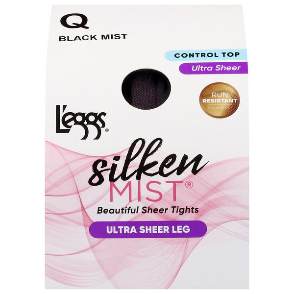 L'eggs Silken Mist Black Mist Q Ultra Sheer Leg Tights