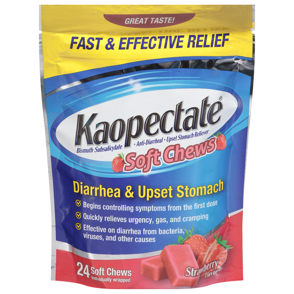 Kaopectate Diarrhea & Upset Stomach Soft Chews Strawberry