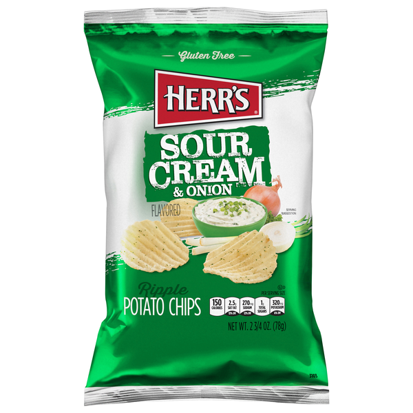 Herr's Sour Cream & Onion Ripple Potato Chips