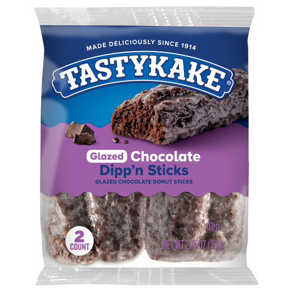 Tastykake Glazed Chocolate Dipp'n Donut Sticks - 2 ct