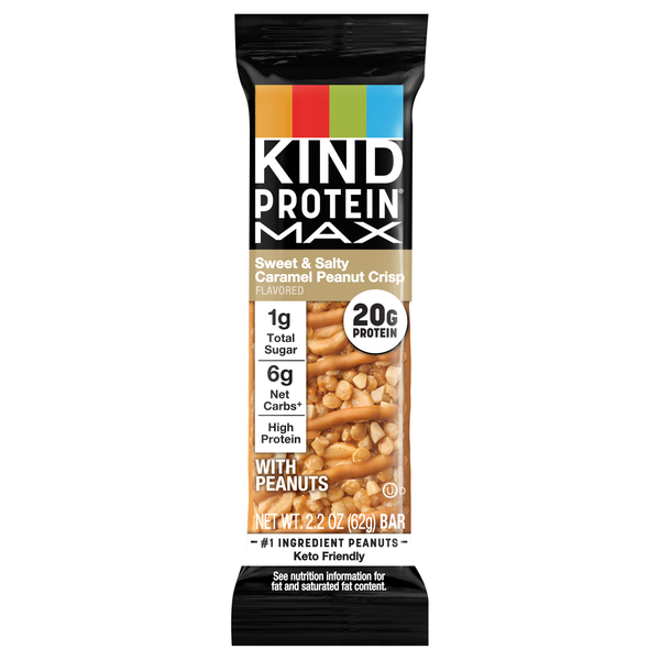 KIND 20g Protein MAX Sweet & Salty Caramel Peanut Crisp Bar