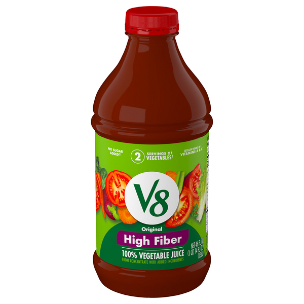 Save on V8 High Fiber Original 100 Vegetable Juice Order Online