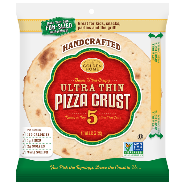 Golden Home Ultra Thin Pizza Crust 7 Inch - 5 ct