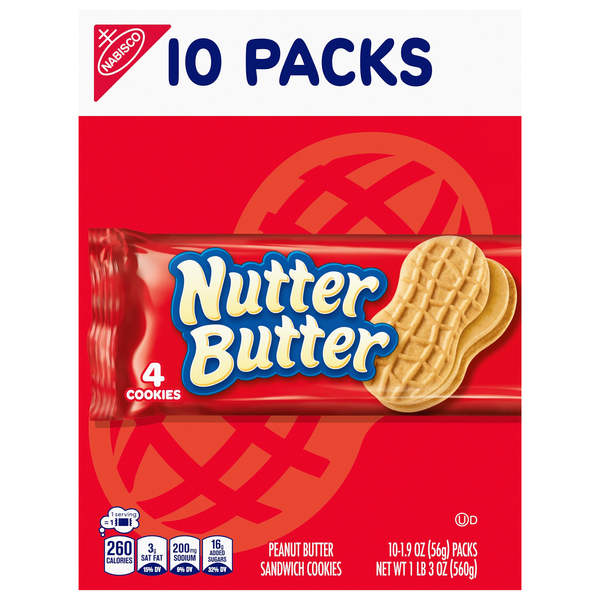Nabisco Nutter Butter Peanut Butter Sandwich Cookies - 10 ct