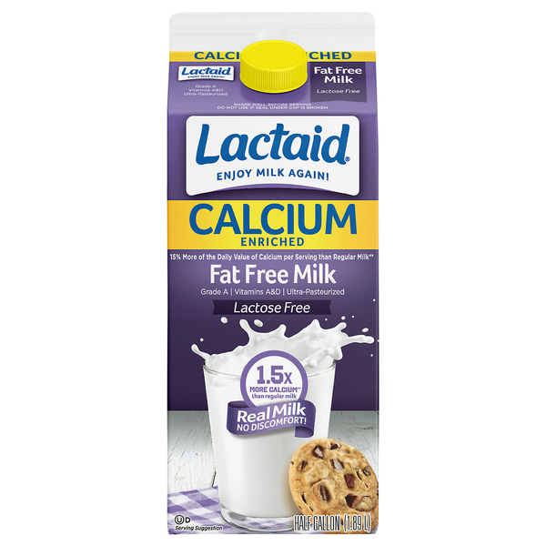 Lactaid Lactose Free Calcium Enriched Fat Free Milk