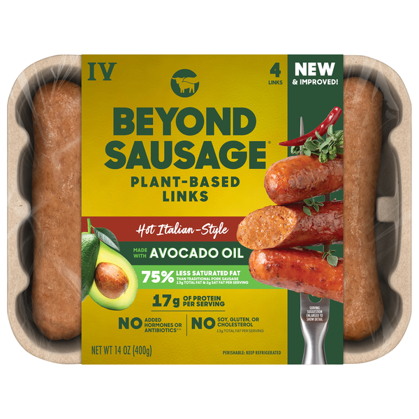 Beyond Plant-Based Vegan Hot Italian Style Sausage - 4 ct