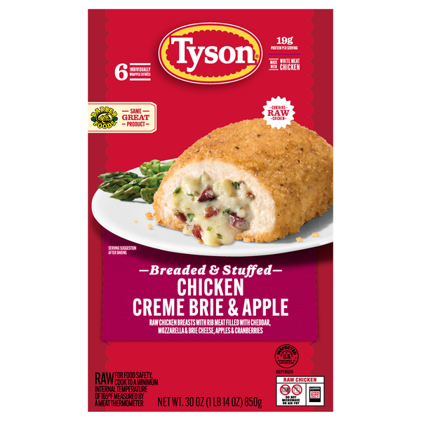 Tyson Raw Breaded & Stuffed Chicken Creme Brie & Apple - 6 ct Frozen