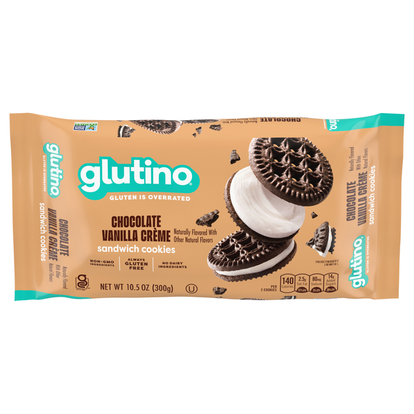 Glutino Gluten Free Chocolate Vanilla Creme Sandwich Cookies