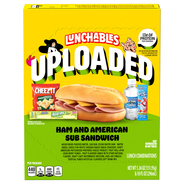 Lunchables Uploaded Sub Sandwich Ham & American