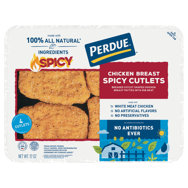 Perdue Natural Spicy Breaded Chicken Breast Cutlets - 4 ct Fresh