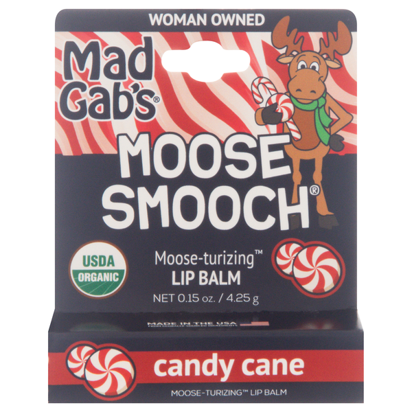 Mad Gab's Organic Moose Smooch Moisturizing Candy Cane Lip Balm