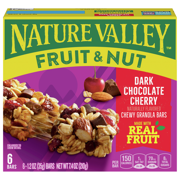 Nature Valley Chewy Dark Chocolate Cherry Granola Trail Mix Bars - 6 ct