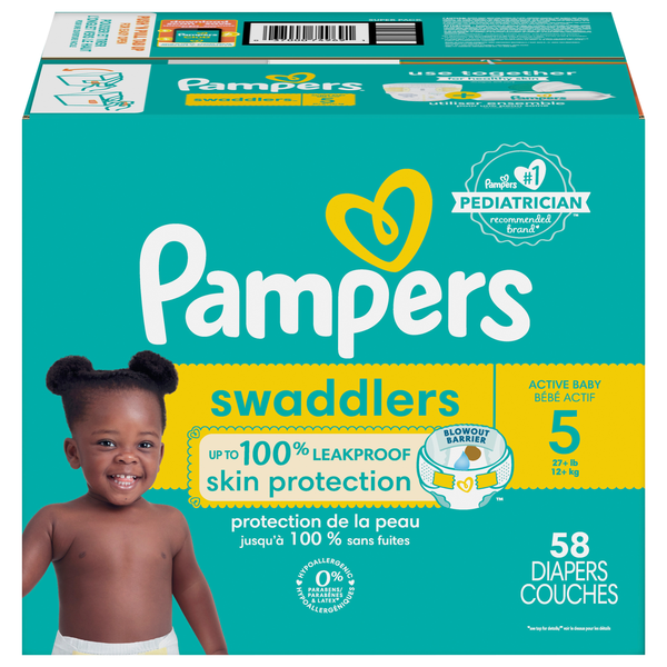 Pampers Swaddlers Size 5 Baby Diapers 27+ lb
