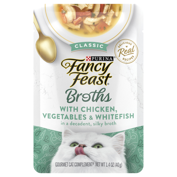 Fancy Feast Broths Cat Complement Classic Chicken Vegetables & Whitefish