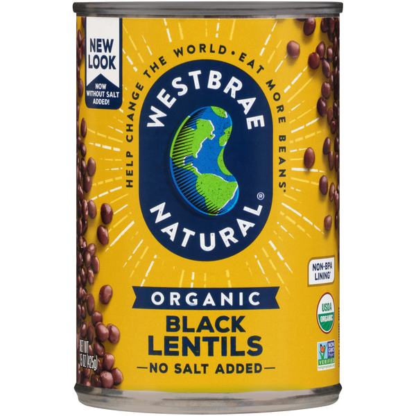 Westbrae Natural Organic No Salt Added Black Lentils