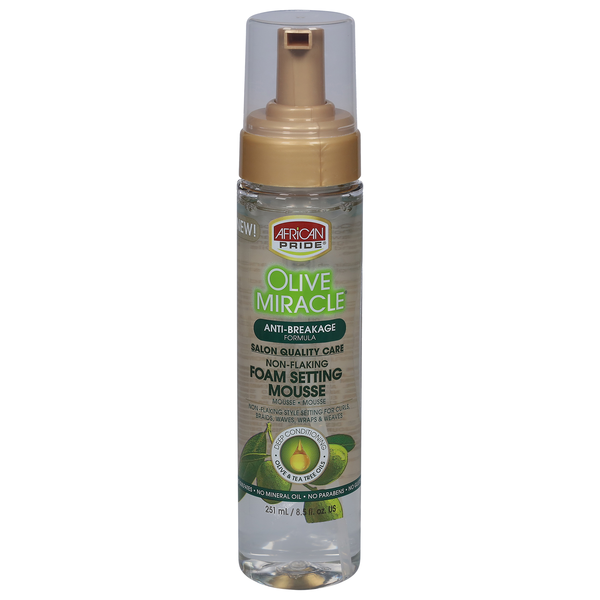 African Pride Olive Miracle Anti-Breakage Foam Setting Mousse
