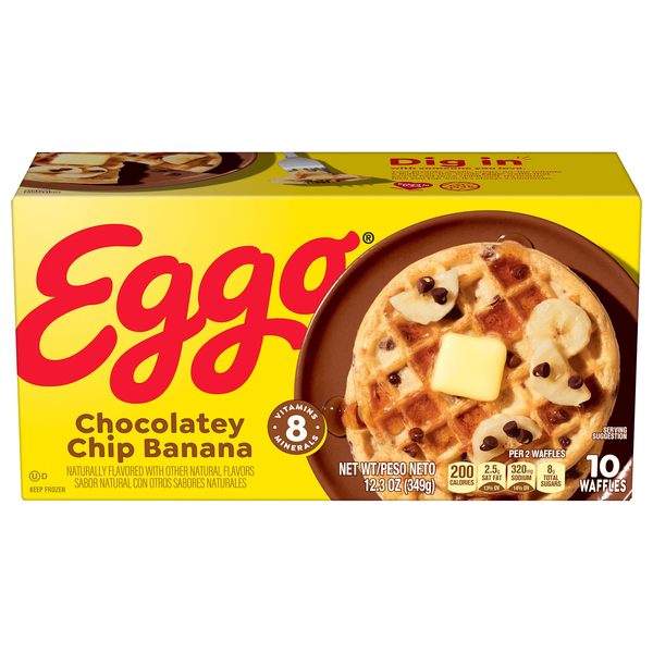 Eggo Chocolatey Chip Banana Waffles - 10 ct Frozen