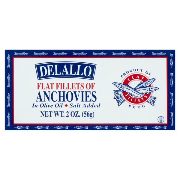 DeLallo Flat Anchovies Fillets in Olive Oil