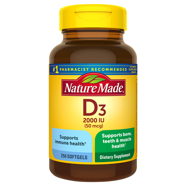 Nature Made Vitamin D3 2000 IU Dietary Supplement Softgels