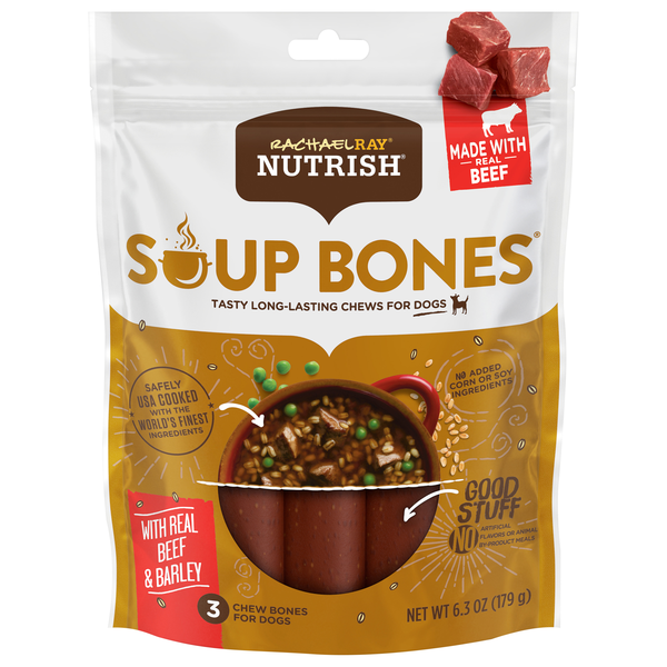 Rachael Ray Nutrish Soup Bones Beef & Barley Dog Chews - 3 ct